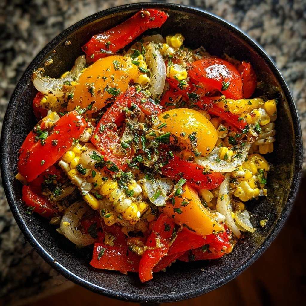 Salat Zum Grillen Mit Paprika Und Mais