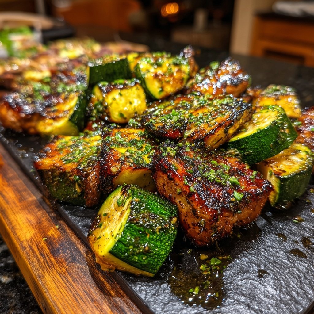 Grill Beilagen Mit Zucchini Würfeln