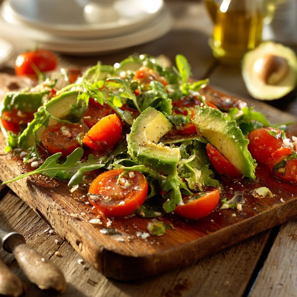 Salat Zum Grillen Mit Avocado Und Tomaten