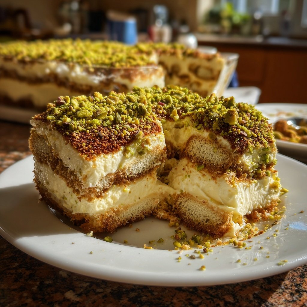 Pistazien-Tiramisu ohne Alkohol