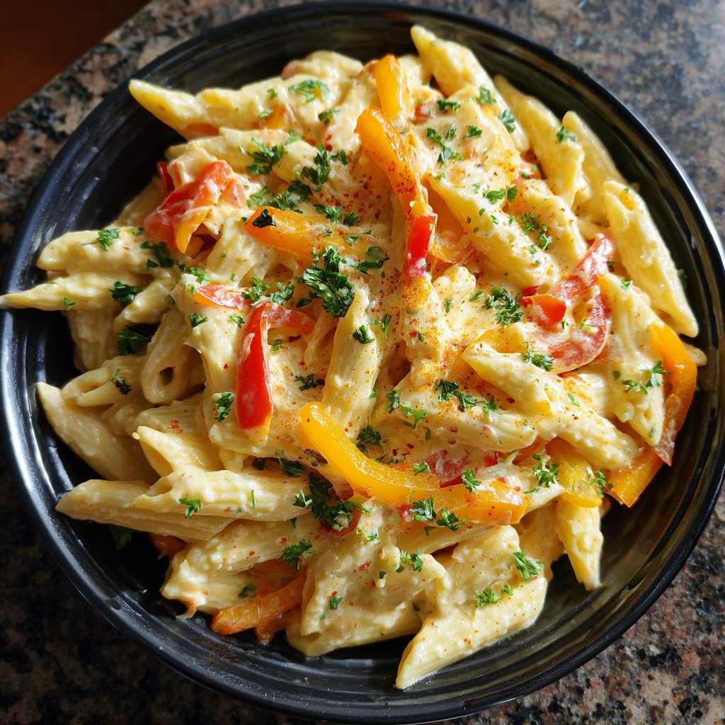 Penne mit cremiger Paprikasauce