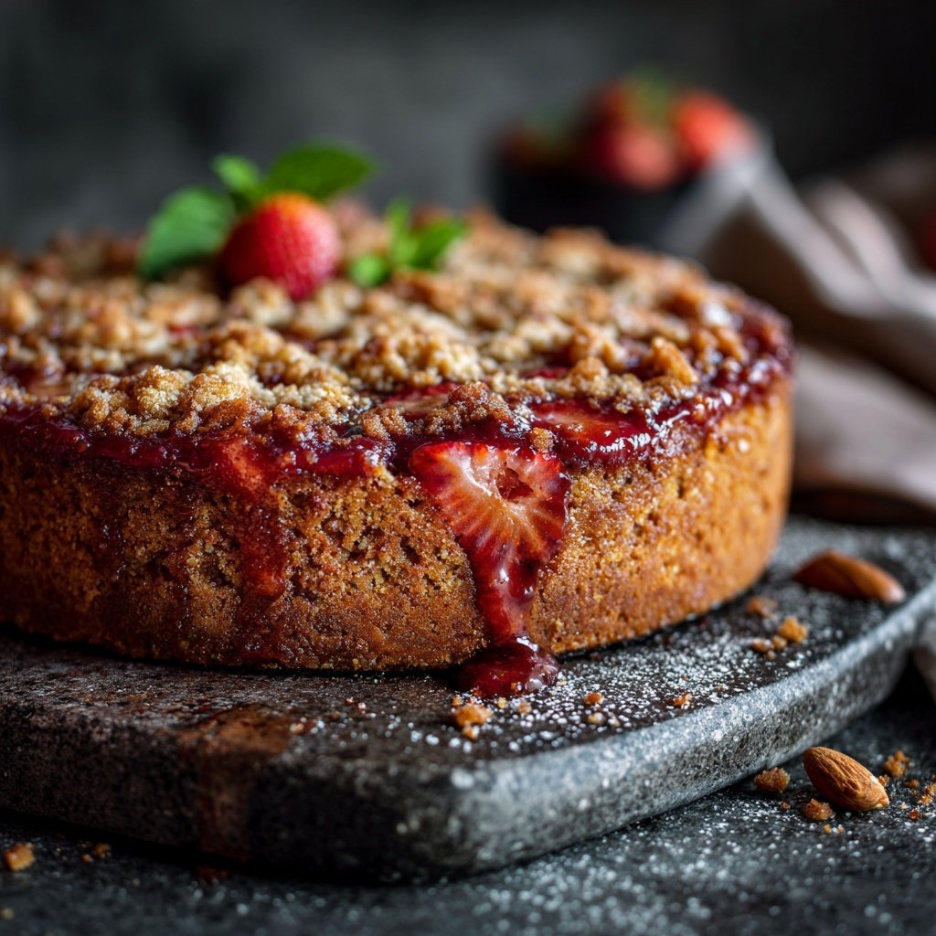 Erdbeerkuchen Mit Mandel Streuseln