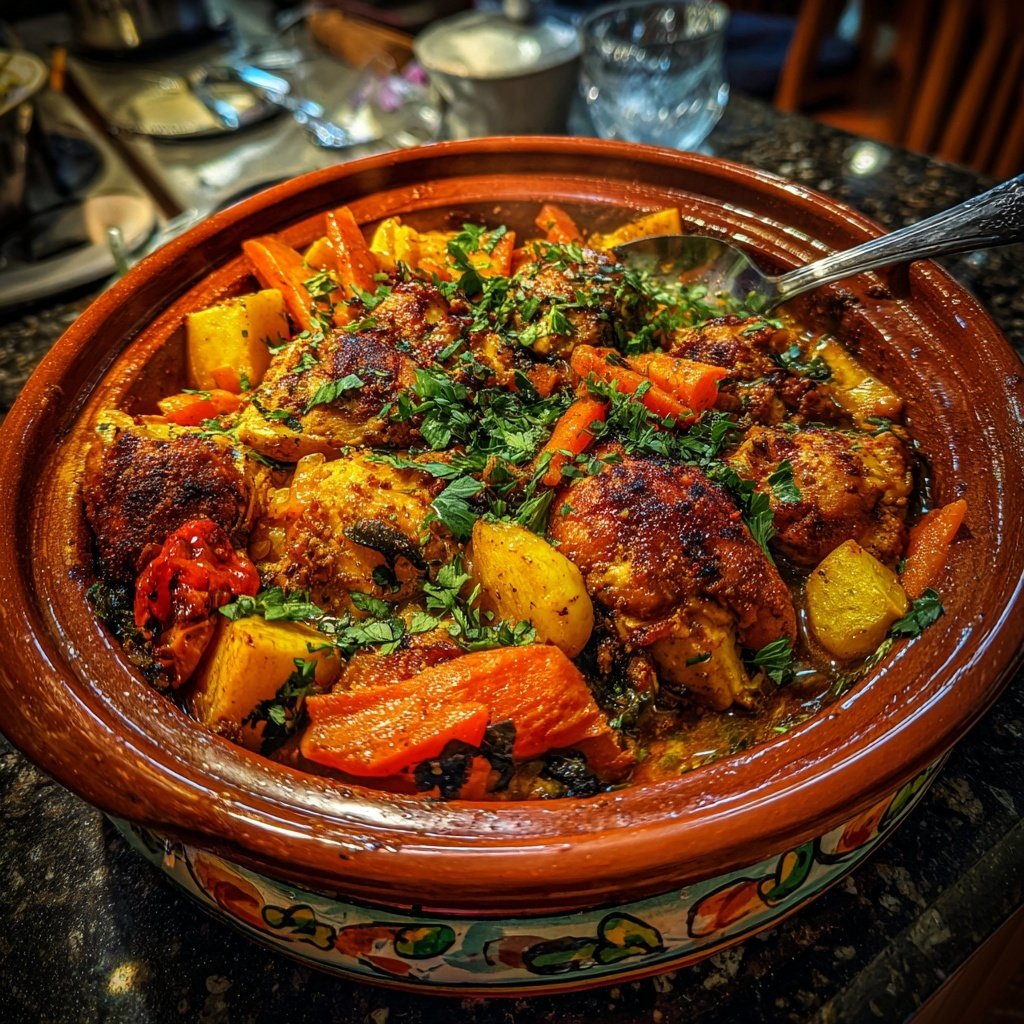 Internationale Küche Marokkanisches Hähnchen-Tagine