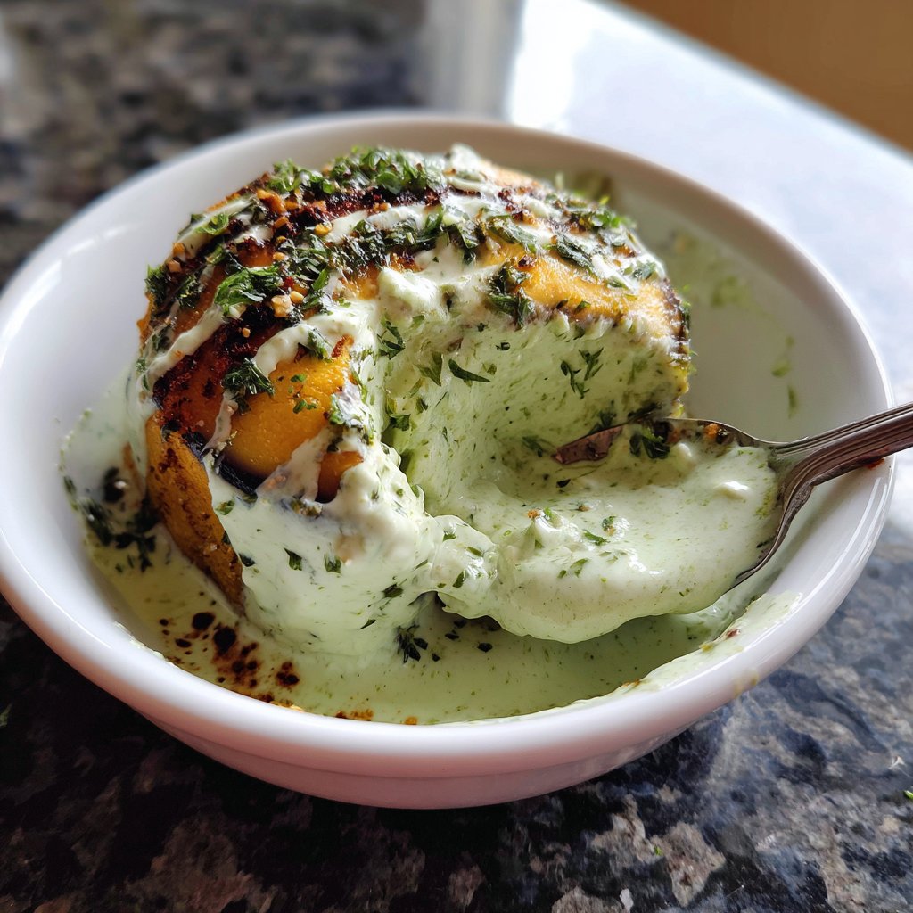 Auberginen mediterran mit Kräuterjoghurt